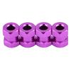 4pcs 12mm RC Hex Wheel Hub Metal Adapter for D90 AX10 CC01 SCX10 F350 Crawler (15mm Purple)