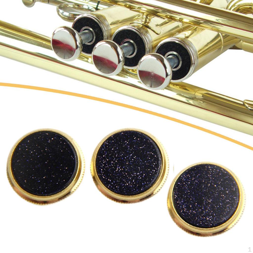 3 Pieces of Trumpet Valve, Easy-to-install Copper Buttons, Key Cover for Concert And Stage.