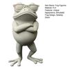 3D Printed Frog Figure, Mini Desktop Ornament, Simulated Frog Model with Sunglasses Crossed Arms, Standing Frog for Desk, Car Interior