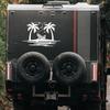 Line Beach Palm Tree Wave Car Sticker Decal Travel Car Body Vinyl Decoration Sticker For Jeep Ford Wrangle Camper RV Motorhome