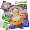 Starry Sky Rainbow Cute Cartoon Steamed Bun Full Circle Diamond Painting Kit, Full Diamond Diamond Embroidery Set Bedroom Wall Decor