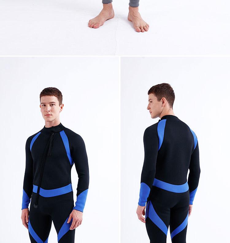 3mm Front Zipper One-Piece Wetsuit for Diving, Surfing & Swimming - Cold Protection Warm Suit