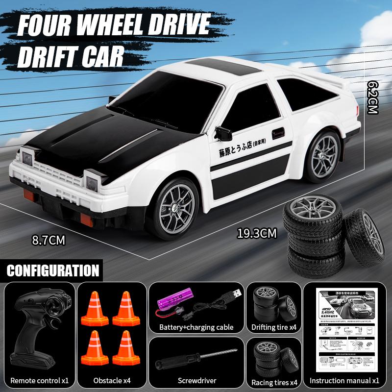 1: 24 Remote Control Drift Car Four-wheel Drive Proportional Throttle Competitive RC Racing Car 2.4G Children Toy Car Model