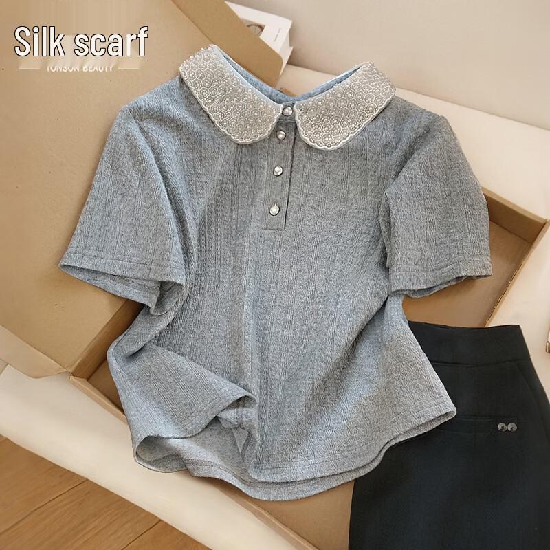 

Sibaisha Women s Beaded Color Block Polo T-Shirt L