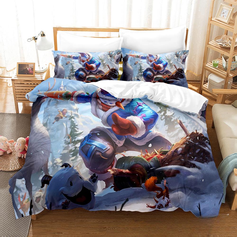 Comforter League Of Legends Lady Of Luminosity And Vn Design Quilt Set Three-Piece Lol Game Character Print Bedding King Size