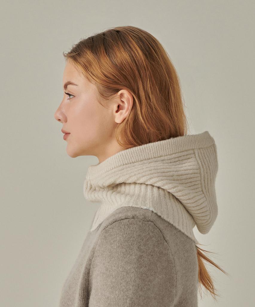 MUSINSA STANDARD WOMAN Women'S Soft Boucle Knit Balaclava [Cream]