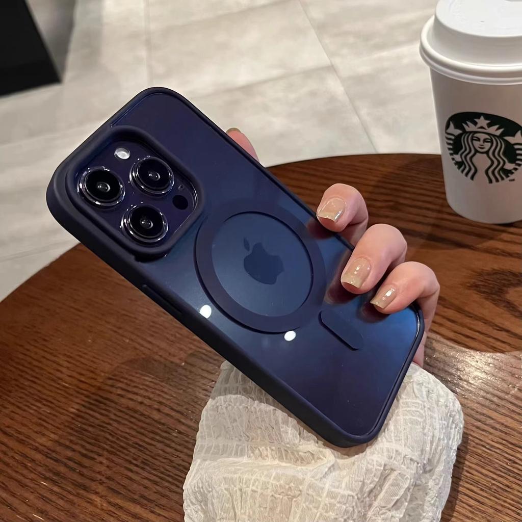 Silicone Magnetic Absorbing Simple Iphone16 Macaron Mobile Phone Case Apple 17 Transparent Acrylic 15 Drop Protection Case