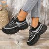 New Womens Breathable Mesh Platform Sneakers Comfortable Lace Up Outdoor Shoes