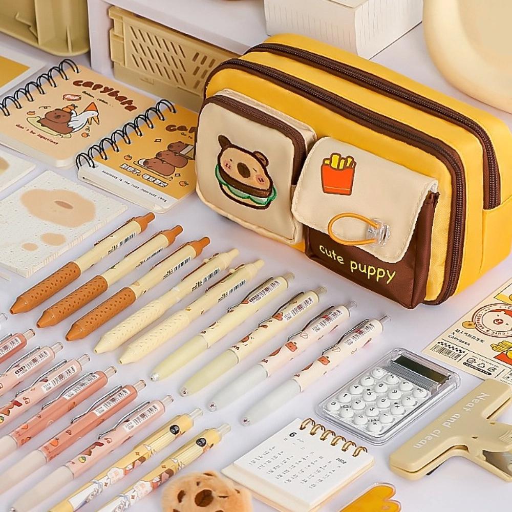 Large Capacity Capybara Puppy Pencil Bag Cosmetics Card Storage Stationery Storage Bag  Kids Gift