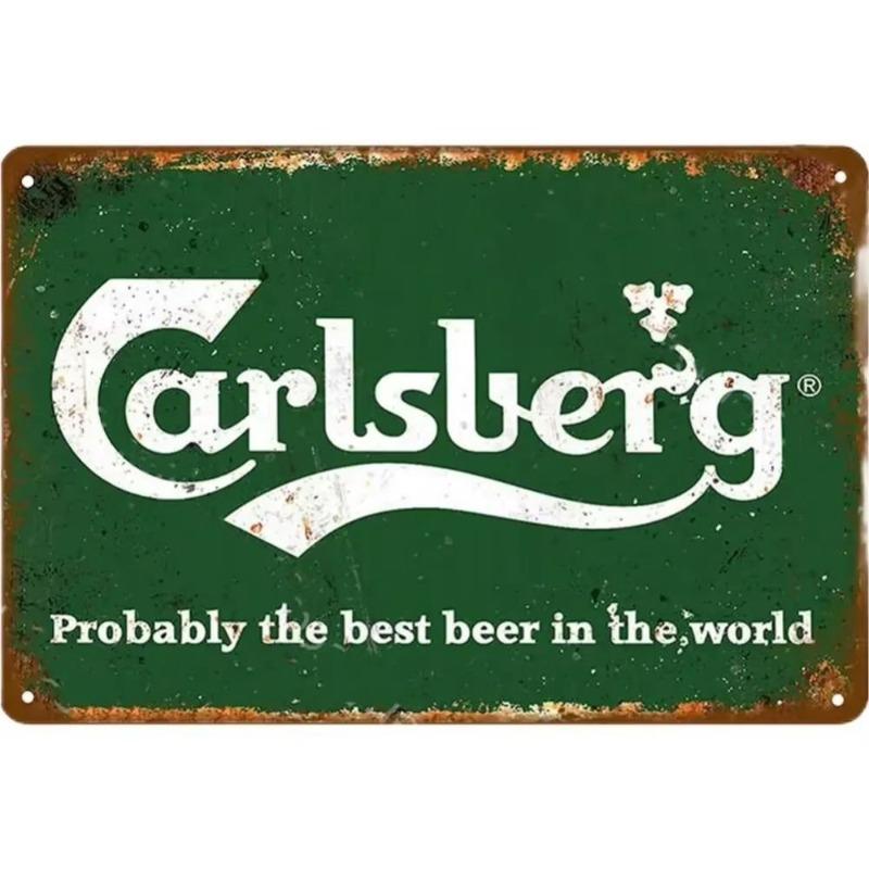 Vintage Beer Metal Sign, New Year Pub Decor Plaque