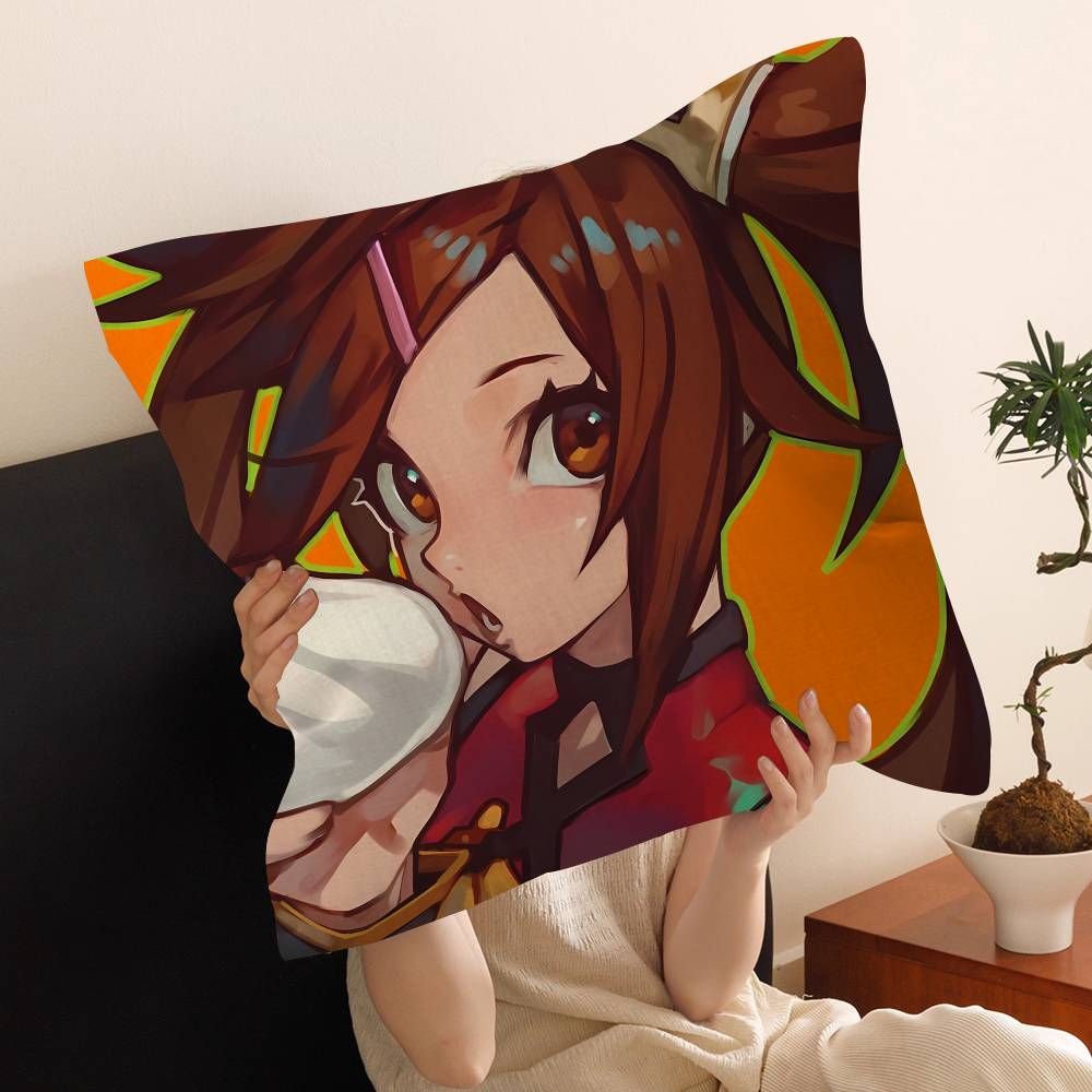 Guilty Gear Pillow Covers Cartoon Sofa Decorative Home Double-sided Printing Short Plush Cute Cushion Cover