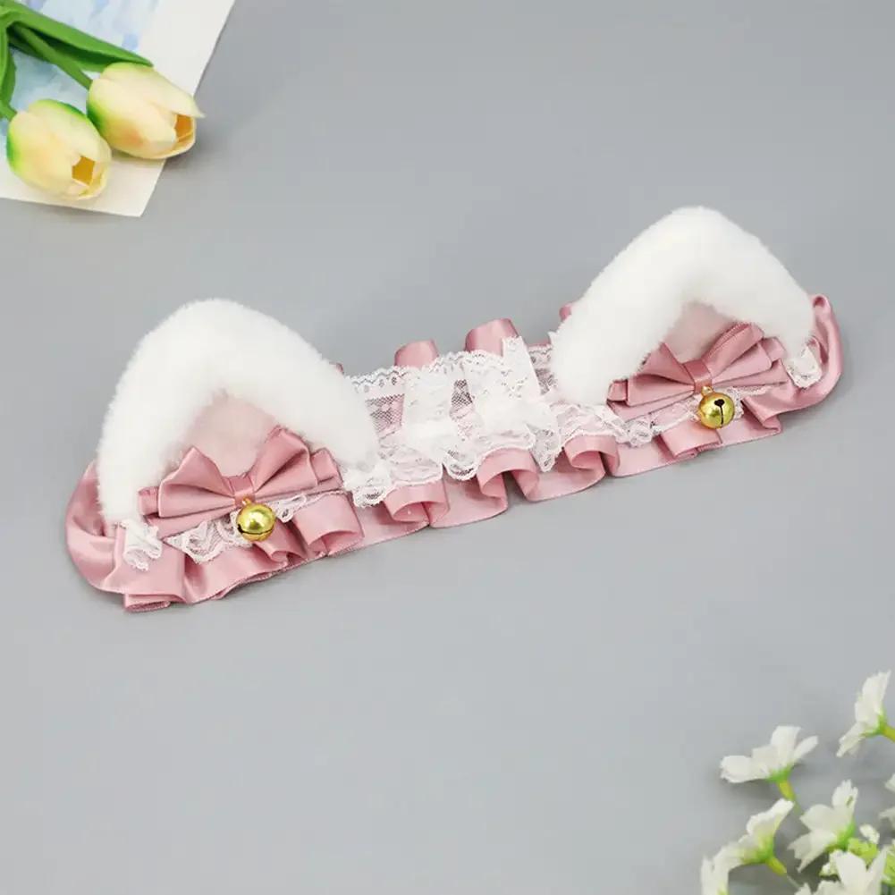 Motorcycle Helmet Lace ribbon Decorations For Motocross Full Face Off Road Helmet Sticker Cute Soft Plush Ears Decorations