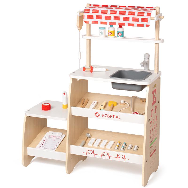 

Деревянный набор для ролевой игры «Медицинская клиника» от Babi Bo: Медсестра, Доктор, Игрушки-инъекции и стетоскоп