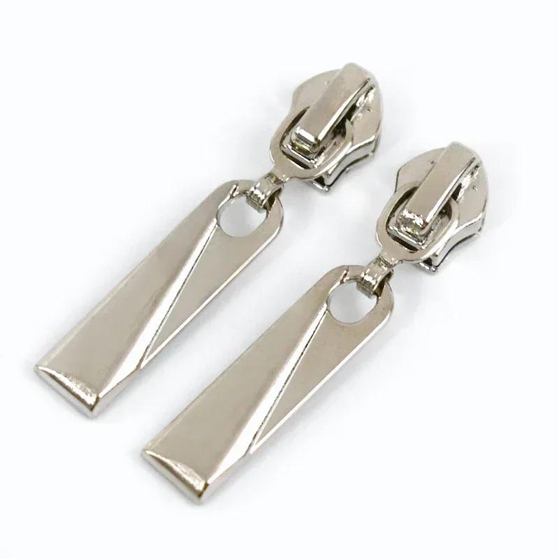 5/10Pcs Meetee 5# Zipper Sliders for Metal Nylon Resin Zips Clothes Bag Zippers Pull Head Repair Kit Garment Sewing Accessories
