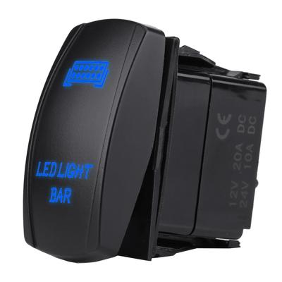 12V 24V Waterproof 5 Pin LED Light Bar  Rocker Switch SPST On OFF for Car Boat Truck (Blue)