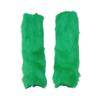 Women Girls Japanese Style Solid Green Plush Leg Warmer Aesthetic Punk Fuzzy Thickened Boot Cuffs Leg Cover Long Sock