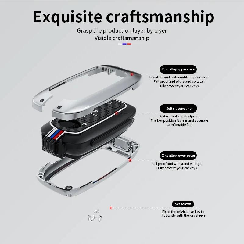 ACI4 Zinc Alloy for Toyota Yaris Ativ Raize Veloz Avanza Rush Perodua Daihatsu Malaysia Smart Remote Car Key Case Cover Keychain
