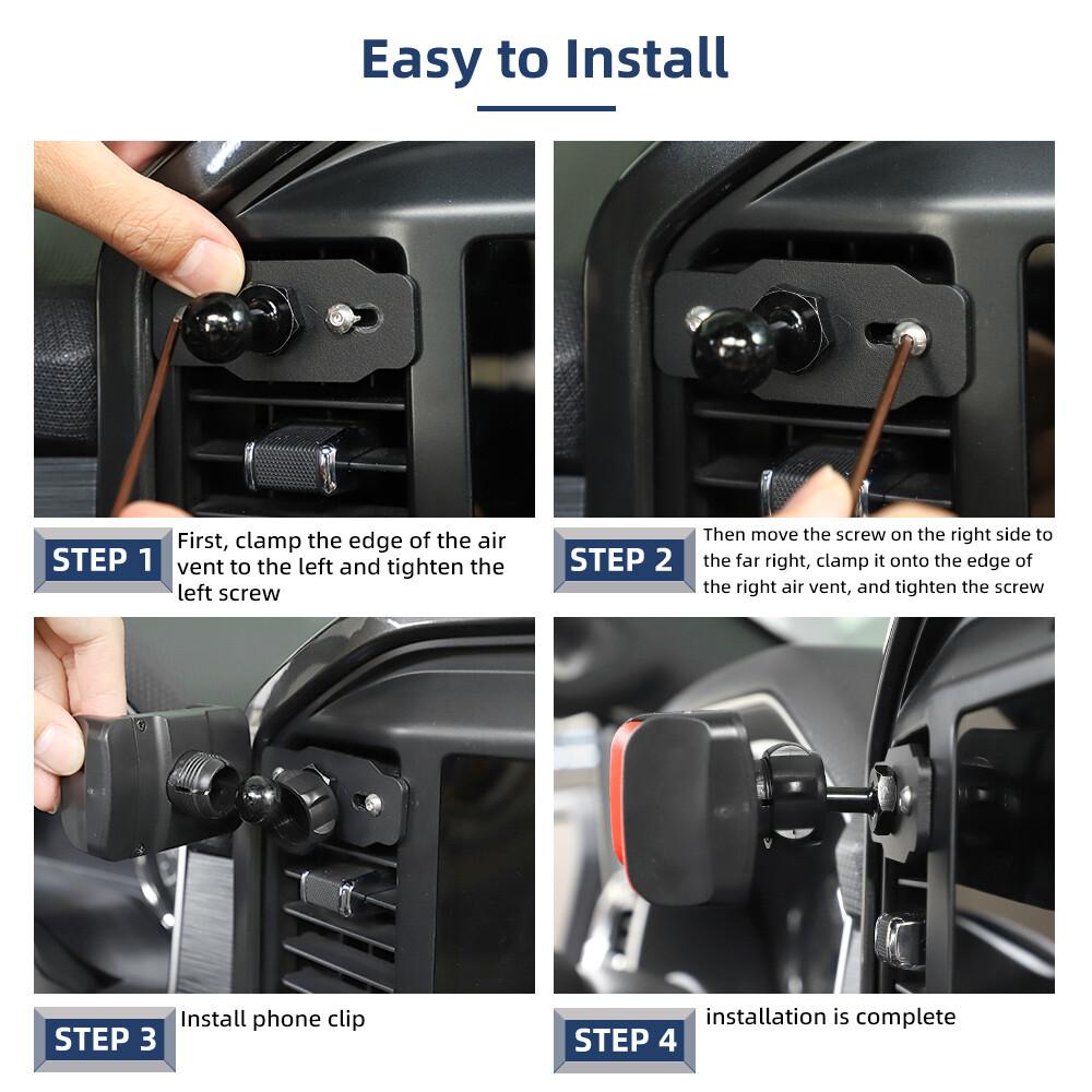 Red AC Air Vent Phone Holder Cellphone Bracket Stand for Ford F150 2015-2020 USA
