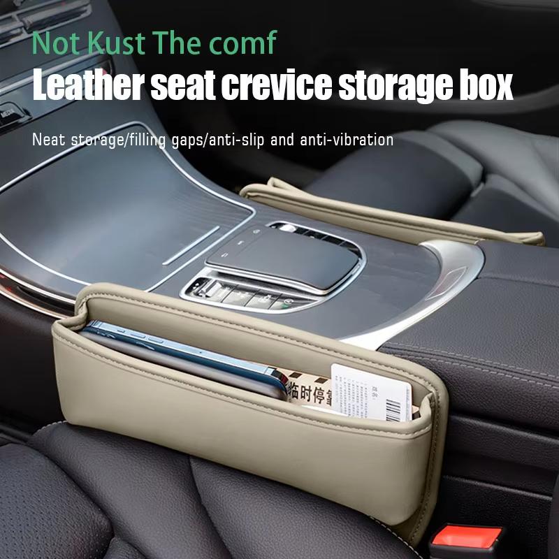 Car Seat Gap Organizer Storage Box Nappa Leather Multifunction Universal Crevice Side Storage Pocket Wallet Key Card Accessories