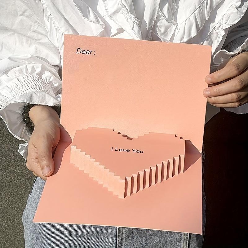 1 Set/4 Stück Kreative 3D-Grußkarte zum Valentinstag, Thanksgiving, Geschäftsgeschenk, Geschenkkarte für den Außenhandel, Geschenkpapier-Grußkarte, Party-Dekorationskarte