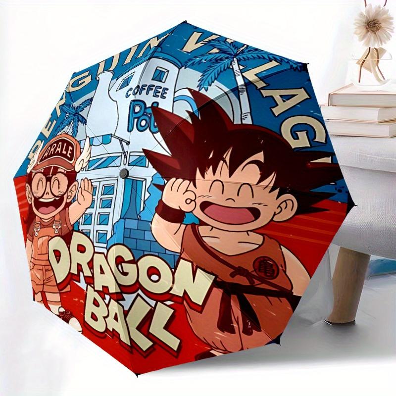 Dragon Ball Automatischer Faltregenschirm, 8 Rippen für Ganzjahresgebrauch, Tragbar für Reisen & Outdoor-Aktivitäten a0819075