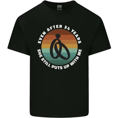 34. Hochzeitstag 34. Ehe Herren Baumwoll T-Shirt Tee Top