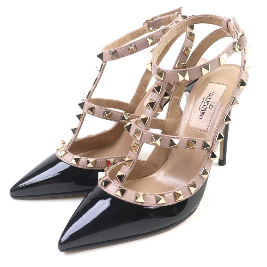 Valentino Garavani pumps black pink beige Patent leather Women 35.5 ZW2S0393 Used