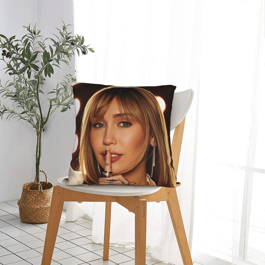 Singer Mileys Cyruss Pillow Cover Morden Pillow Case For Living Room Bed Chair Graphic Cushion Cover Gift Idea