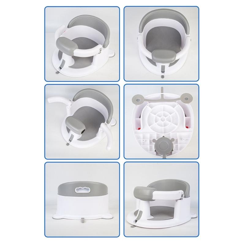 Baby Chair with Strong Suction Cup, Not Easily Flipping Adjustable Armrests Child Assisted Shower Chair Bathroom Stool