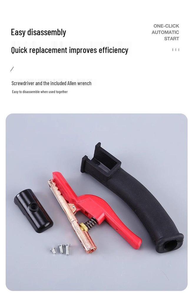 Shockproof 800A Bent Handle Electric Welding Pliers - All Copper, Drop-proof Clamp, Heat Resistant.