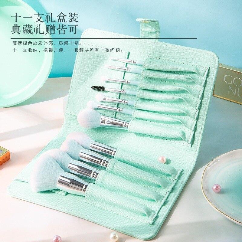 Buy New Mint Green Cat Paw Brush 11 Wooden Handle Makeup Brush Portable