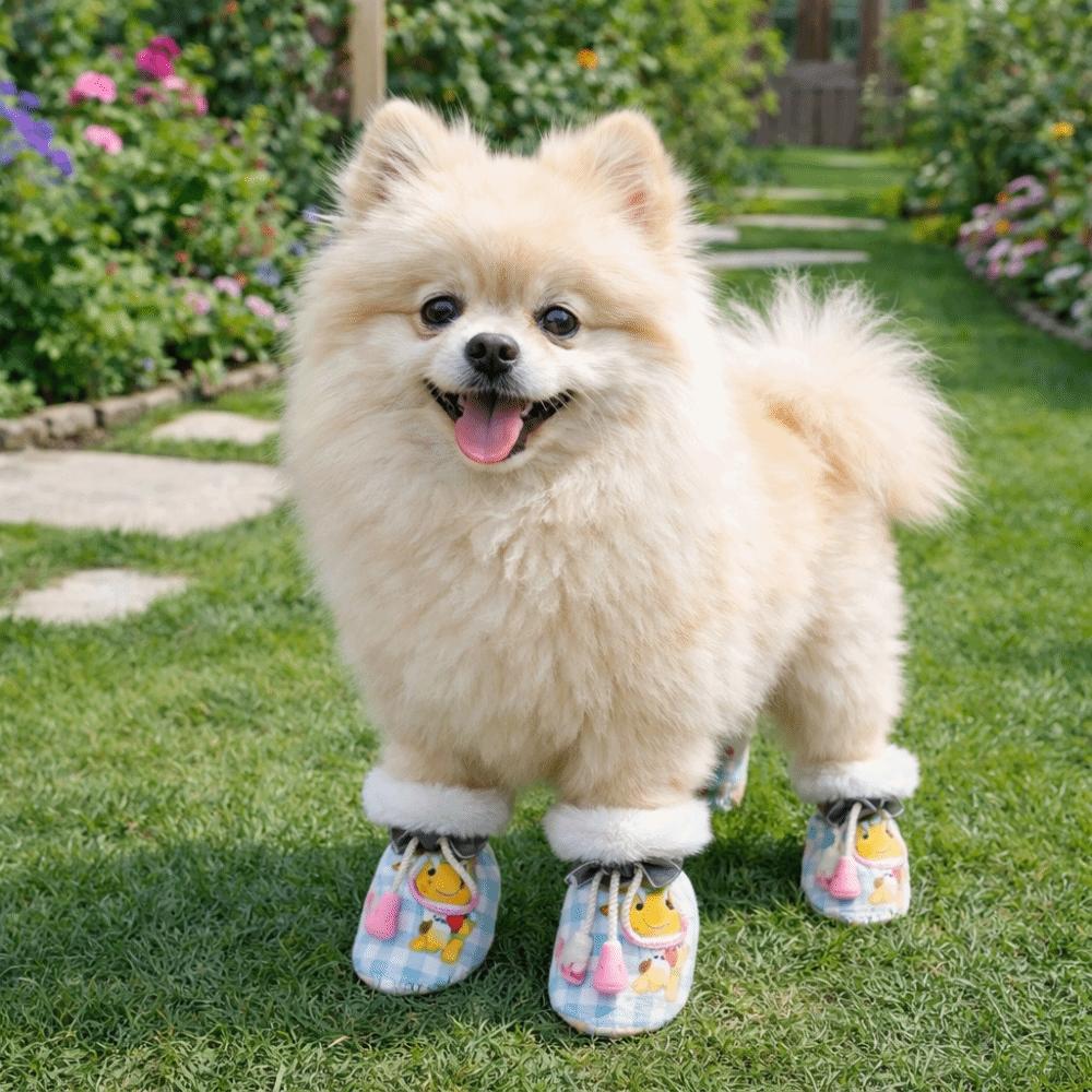 4 Stück/Set Weichsohlen Anti-Rutsch Schuhe Wasserdicht Hunde Warme Stiefel Hunde Schneestiefel Winter