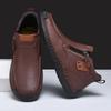 Herren Outdoor Casual Stiefeletten für alle Jahreszeiten, Slipper mit seitlichem Reißverschluss, handgefertigte Casual Stiefel für Herren, rutschfest, Übergröße 39-48