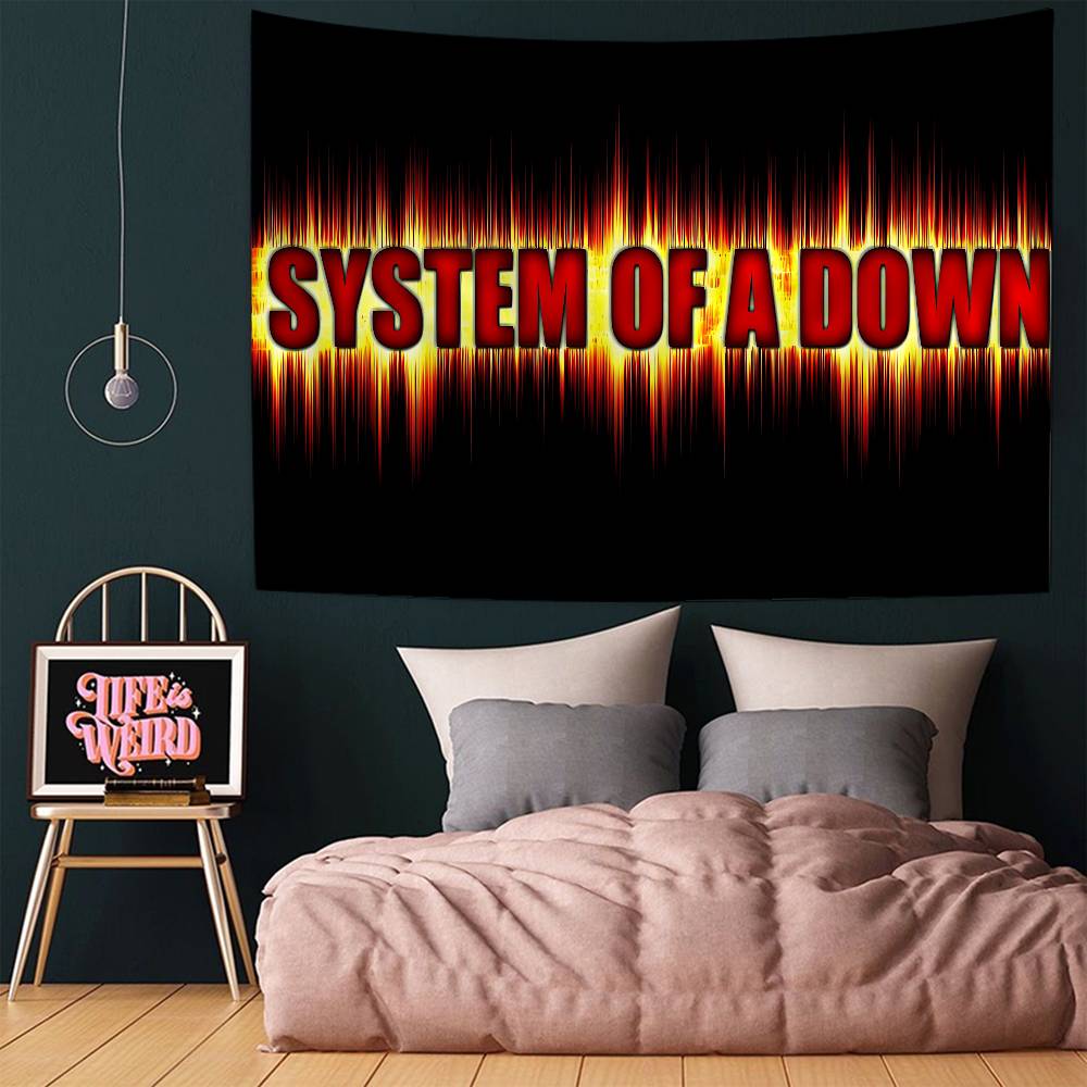 System Of A Down Band Colorful Tapestry Wall Hanging Hippie Flower Wall Carpets Dorm Decor Wall Art Decor