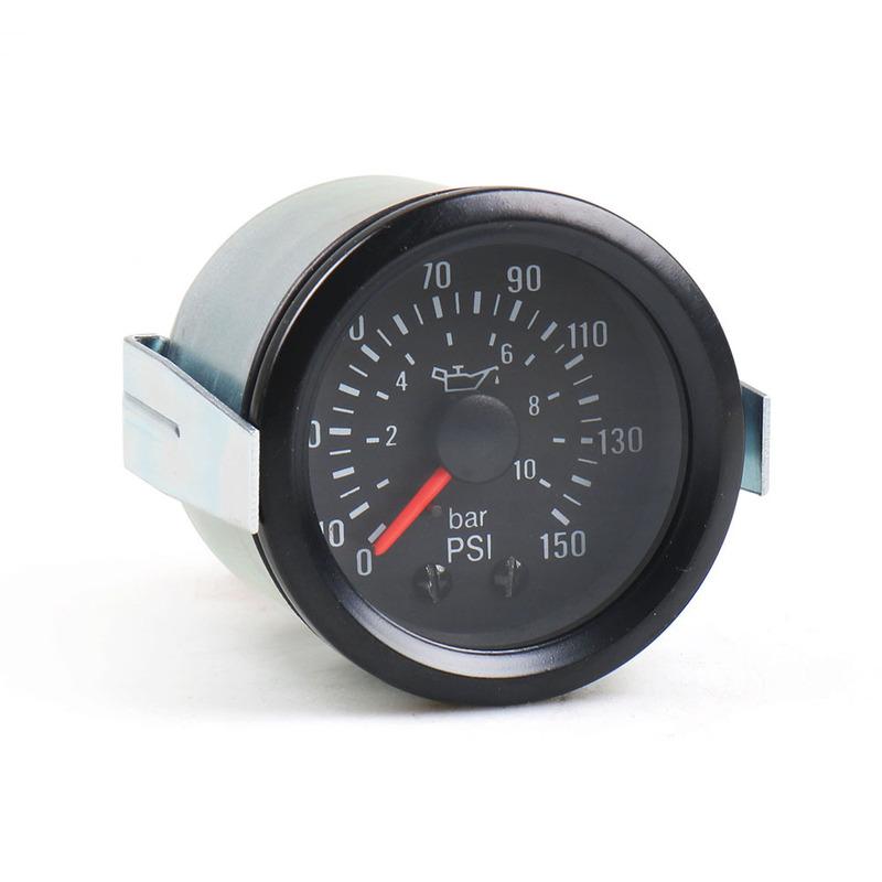 Oil Press Gauge Universal 1/8 Npt Fuel Pressure Gauge Liquid 0-150 Psi 0-10 Bar Pointer Oil Press Meter Mechanical Oil Pressure