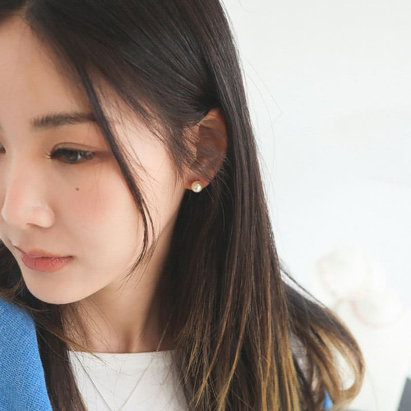 modernlike 14k gold-filled silver modern pearl earrings