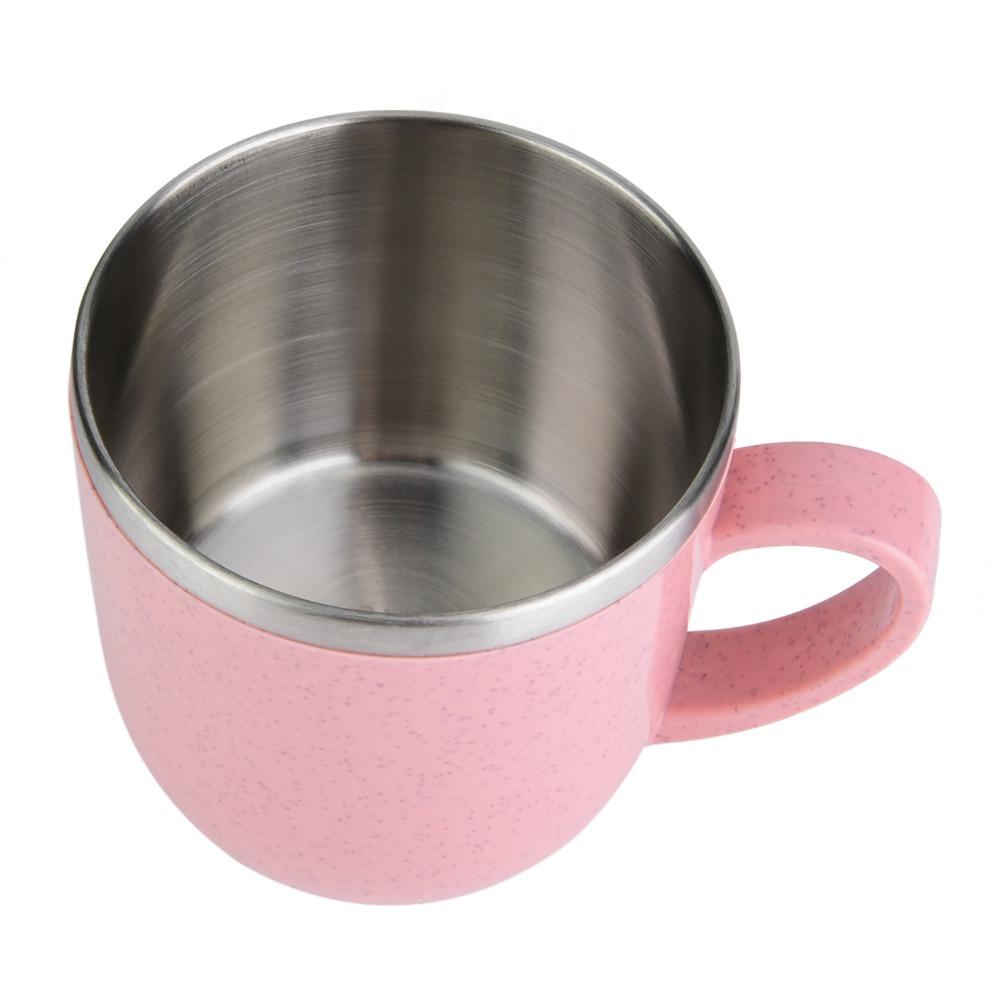 Insulated Wheat Straw Cup Stainless Steel Travel Mug Coffee Mug Water Cup Office Use
