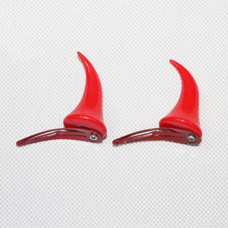 Cartoon Ox Horn Shape Lolita Hair Clip Headwear Anime Cosplay Party Costume Prop