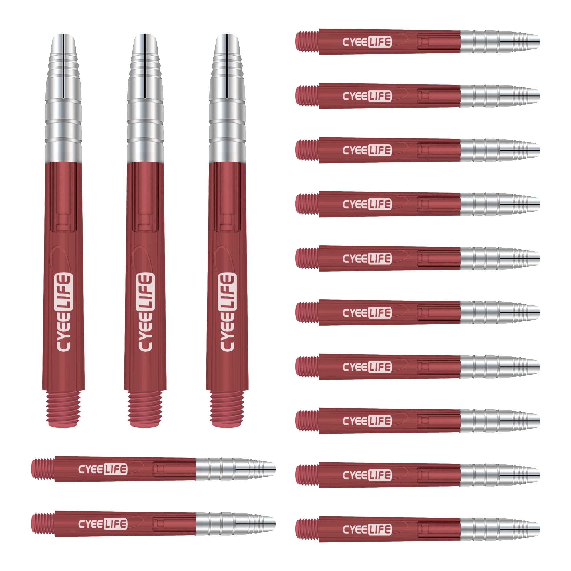 

CyeeLife 15pcs dart aluminum and clear plastic parts shaft/barrel, красный