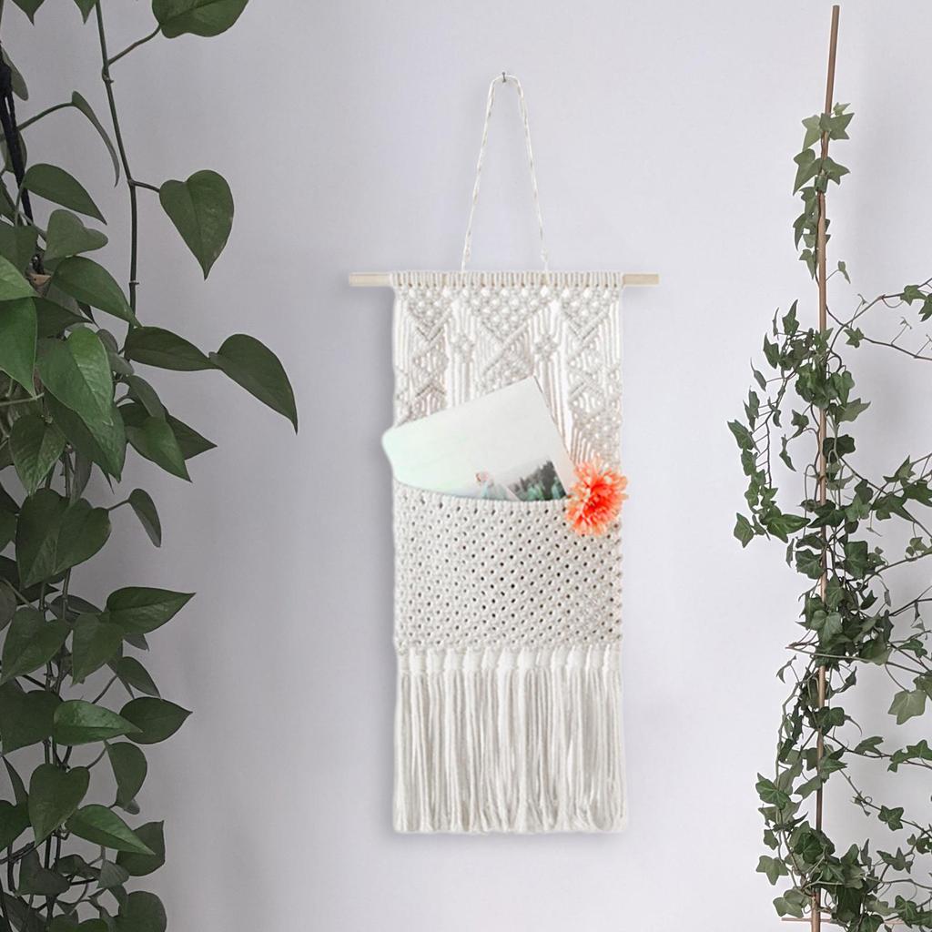 Macrame Wall Hanging Storage Basket Hanger Holder for Nursery Decoration