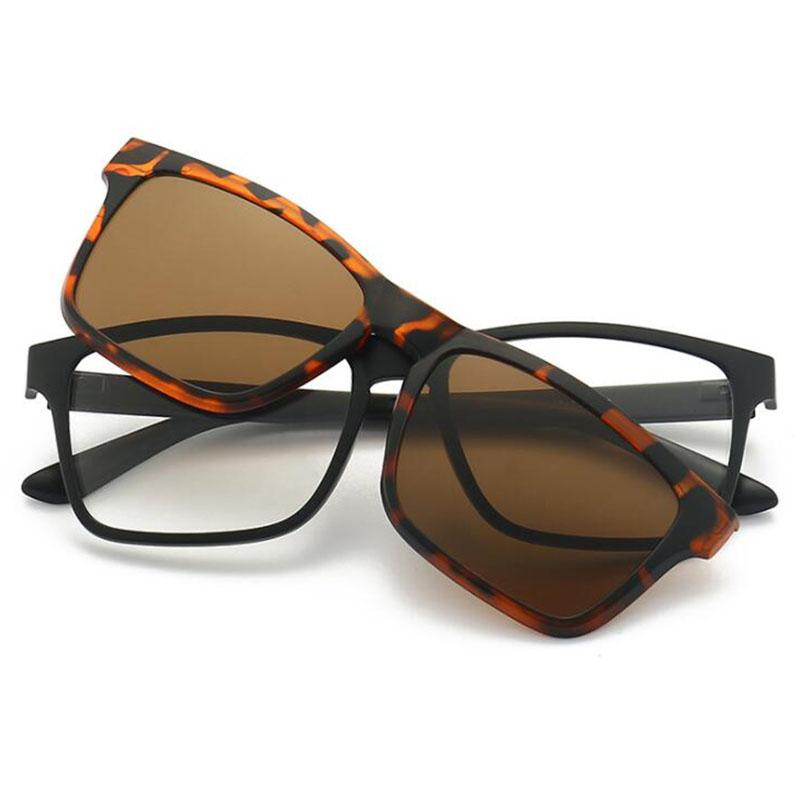 2202 Magnet Clip Square Myopia Glasses 0 -0.5 -1.0 -2.0 To -6.0 Hyperopia Sunglasses +0.5 +1.0 +2.0 To +6