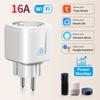Tuya Smart WiFi EU Socket Plug 16A Power Monitor Electric Outlet Alexa Google Home Voice Control Smart Life APP Remote Control