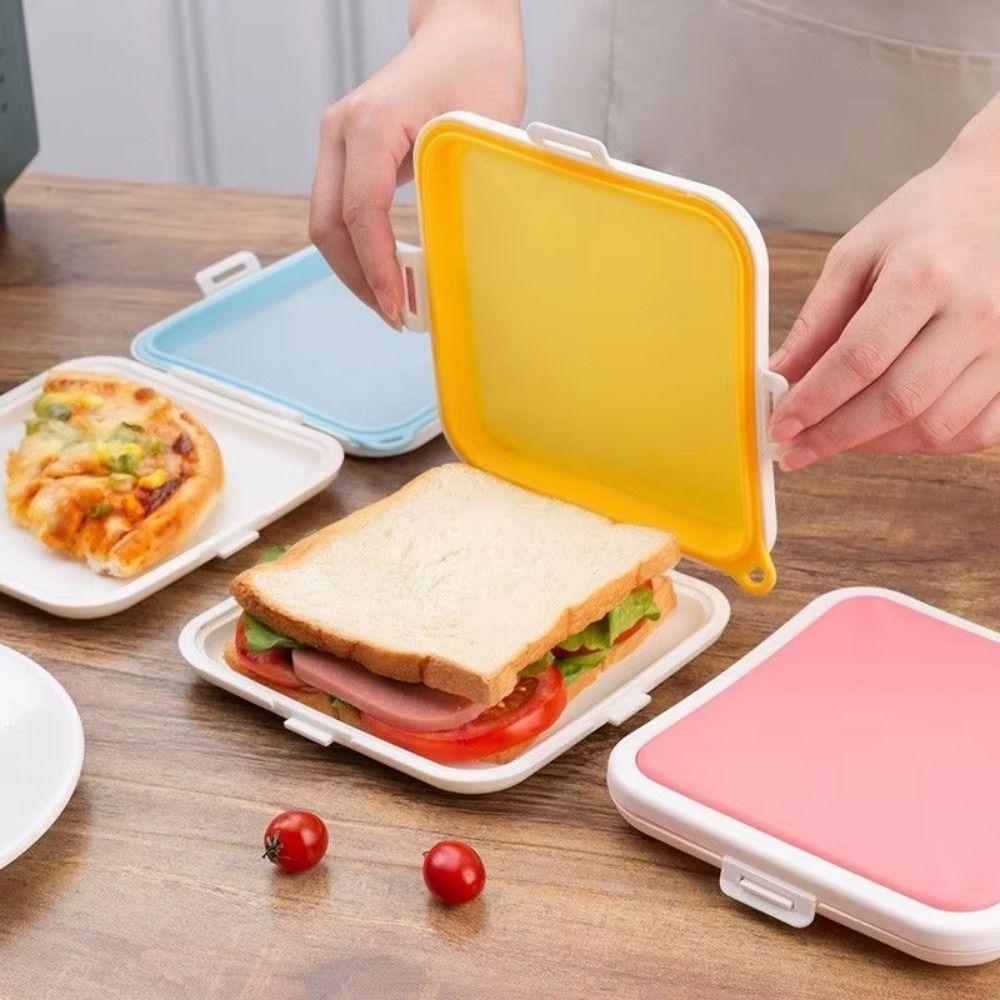 Household Sandwich Storage Box Reusable Lunch Food Container Lunch Sandwich Box Dinnerware