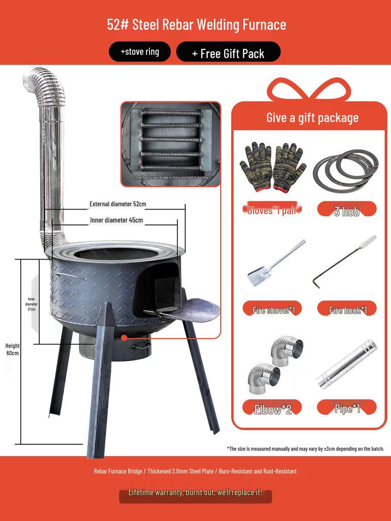 Portable Firewood Stove for Rural Home Use: Efficient Heating for Large Pots