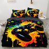 Game King Queen Duvet Cover 3D Black Game Handle Bedding Set For Kids Teens Boys Man Gamer Bedroom Decor Quilt Cover Pillowcase