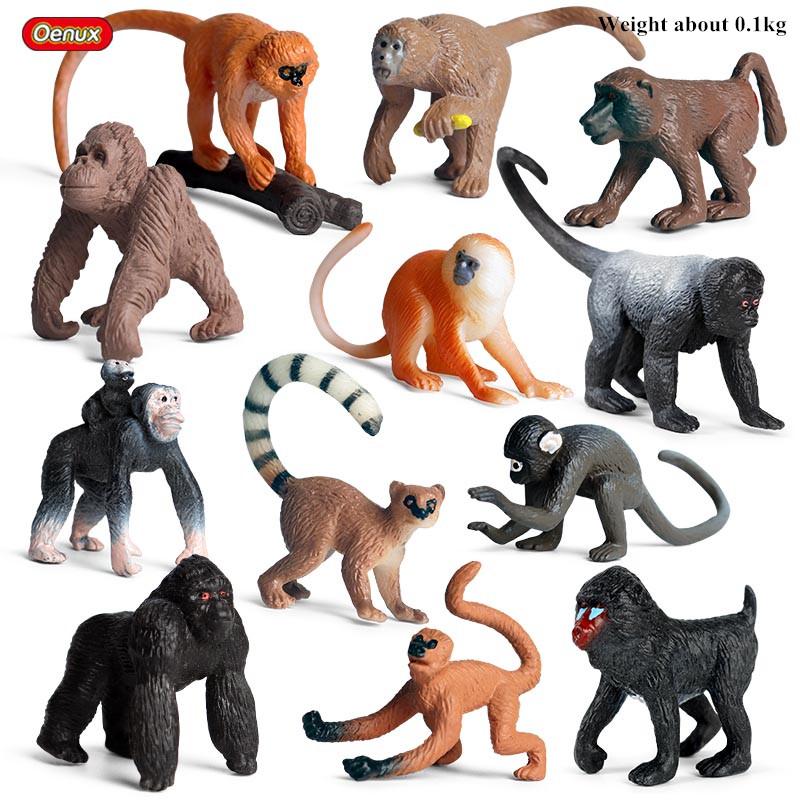 Oenux Montessori Miniature Leone Squalo Cavallo Dinosauro Animali Modello Set Action Figure Figurina Zoo Carino Educativo Giocattolo Regalo per Bambini