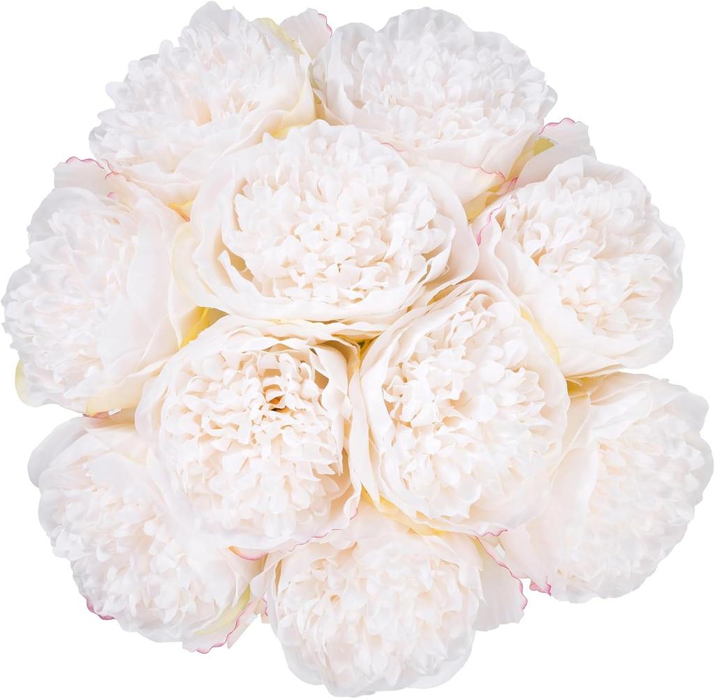 5-10pcs Artificial peony silk flower with stem, vintage peony, rose suitable for family wedding decoration