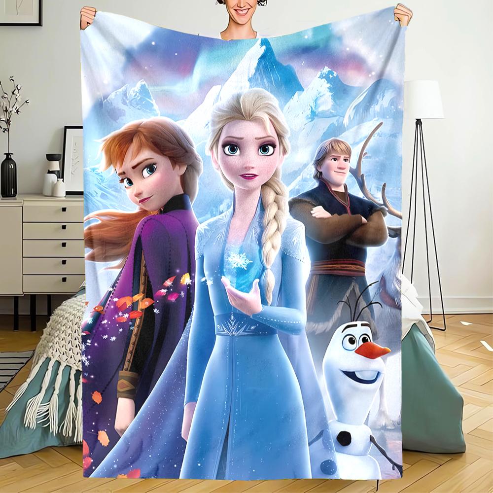 Elsa Theme Printed Blanket - Perfect for Couch, Bed, Travel & Outdoor Use | Machine Washable, Cozy & Durable.