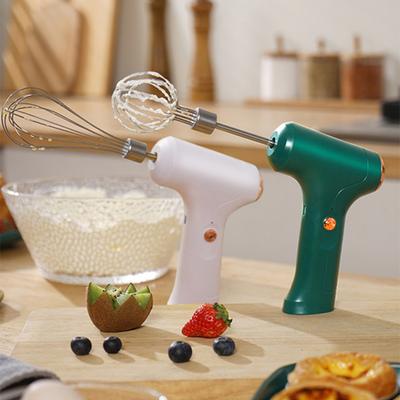 Cordless Electric Egg Beater with Double Mixing Head 3 Speeds Portable Handheld Whisk for Cake Bread Desserts Hand Mixer