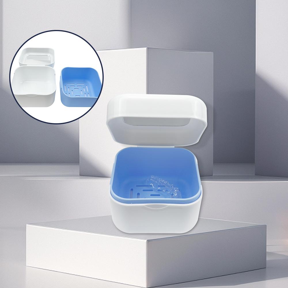 Denture Storage Box With Mirror Dental False Teeth Bath Box Organizer Mouth Guard Retainer Case Orthodontic Containers Oral Care